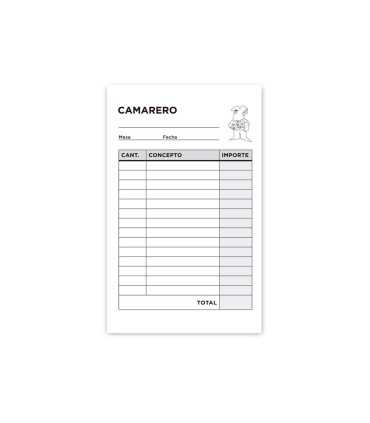 Talonario liderpapel camarero bolsillo original y copia t250