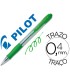 Boligrafo pilot super grip verde retractil sujecion de caucho tinta base de aceite