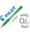 Boligrafo pilot super grip verde retractil sujecion de caucho tinta base de aceite