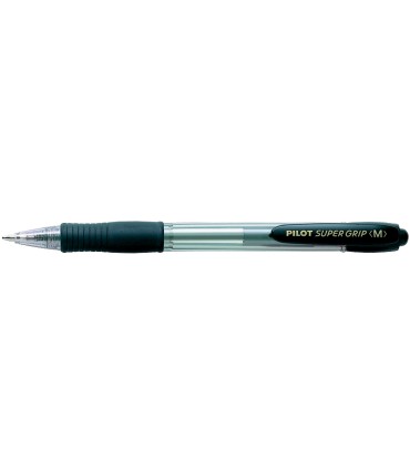 Boligrafo pilot super grip negro retractil sujecion de caucho tinta base de aceite