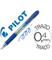 Boligrafo pilot super grip azul retractil sujecion de caucho tinta base de aceite