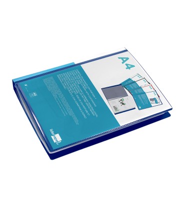 Carpeta liderpapel personaliza 37732 40 fundas canguro polipropileno din a4 azul portada y lomo personalizable