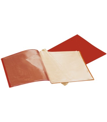 Carpeta liderpapel escaparate 37930 40 fundas polipropileno din a4 roja