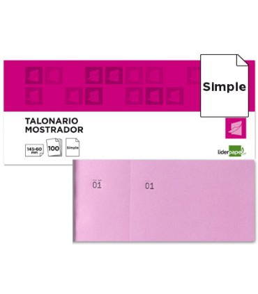 Talonario liderpapel mostrador 60x145 mm tl05 rosa con matriz