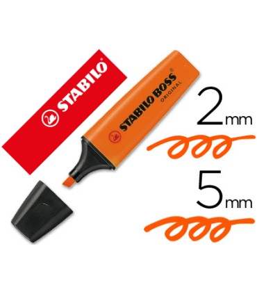 Rotulador stabilo boss fluorescente 70 naranja