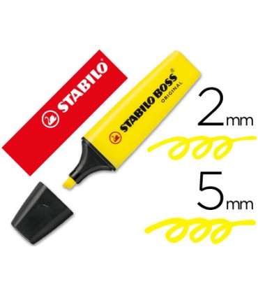 Rotulador stabilo boss fluorescente 70 amarillo