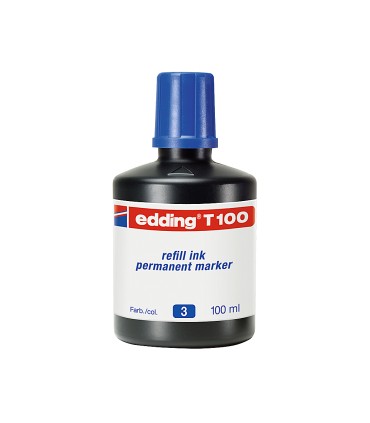 Tinta rotulador edding t 100 azul bote 100 ml