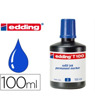 Tinta rotulador edding t 100 azul bote 100 ml