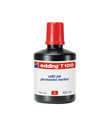 Tinta rotulador edding t 100 rojo bote 100 ml