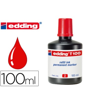 Tinta rotulador edding t 100 rojo bote 100 ml