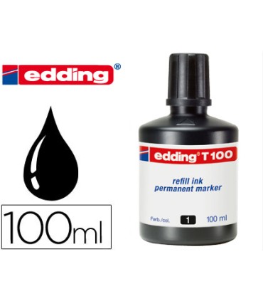 Tinta rotulador edding t 100 negro bote 100 ml