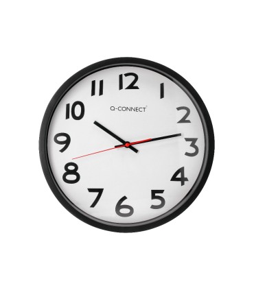 Reloj q connect de pared plastico oficina redondo 34 cm marco negro