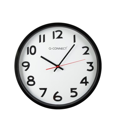 Reloj q connect de pared plastico oficina redondo 34 cm marco negro