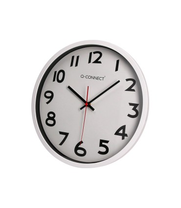 Reloj q connect de pared plastico oficina redondo 34 cm marco blanco