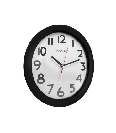 Reloj q connect de pared plastico oficina redondo 30 cm marco negro