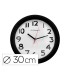 Reloj q connect de pared plastico oficina redondo 30 cm marco negro