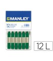 Lapices cera manley unicolor verde esmeralda n.24 caja de 12 unidades