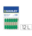 Lapices cera manley unicolor verde natural n.21 caja de 12 unidades