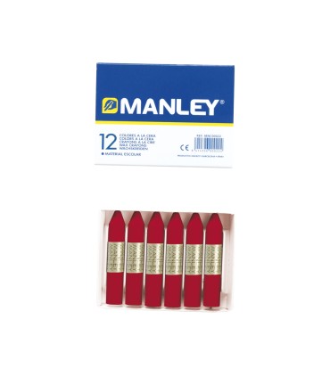 Lapices cera manley unicolor carmin n10 caja de 12 unidades