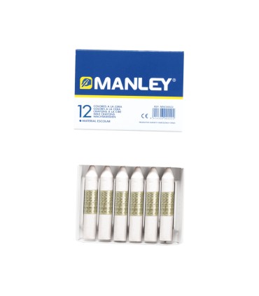 Lapices cera manley unicolor blanco n1 caja de 12 unidades