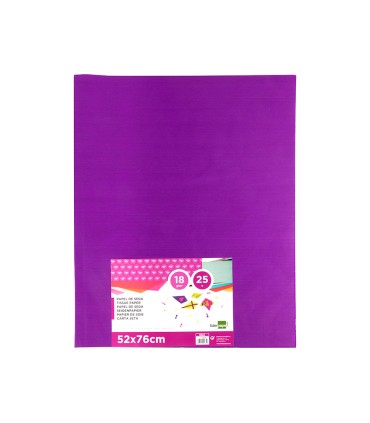 Papel seda liderpapel violeta 52x76 cm 18 gr paquete de 25 hojas