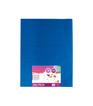 Papel seda liderpapel azul 52x76 cm 18 gr paquete de 25 hojas