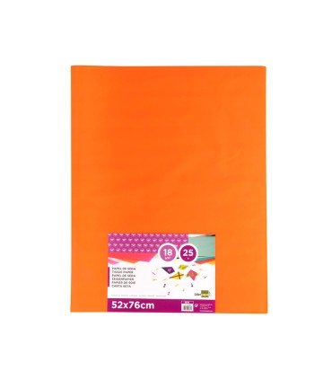 Papel seda liderpapel naranja 52x76 cm 18 gr paquete de 25 hojas