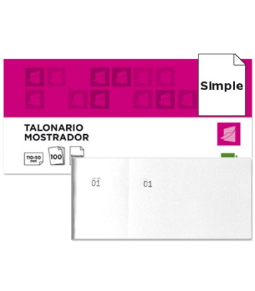 Talonario liderpapel mostrador 50x110 mm tl09 blanco con matriz