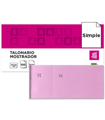 Talonario liderpapel mostrador 50x110 mm tl11 rosa con matriz