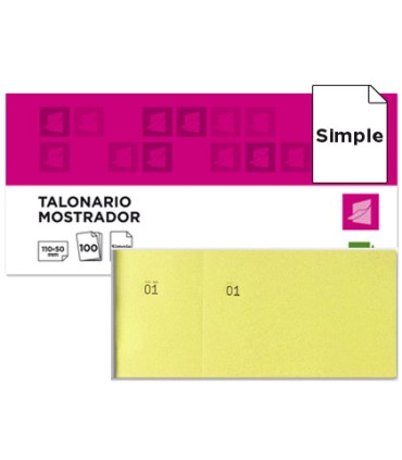 Talonario liderpapel mostrador 50x110 mm tl07 amarillo con matriz