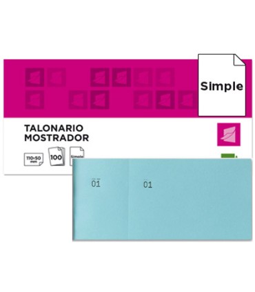 Talonario liderpapel mostrador 50x110 mm tl08 celeste con matriz