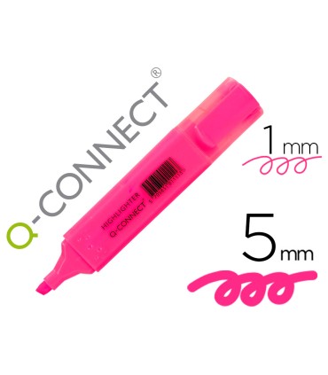 Rotulador q connect fluorescente rosa punta biselada