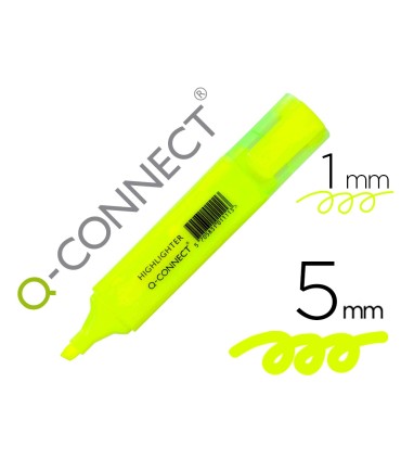 Rotulador q connect fluorescente amarillo punta biselada