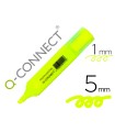 Rotulador q-connect fluorescente amarillo punta biselada