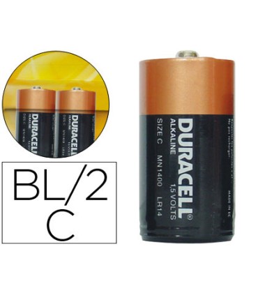 Pila duracell alcalina plus c blister de 2 unidades