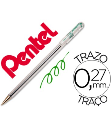 Boligrafo pentel bk 77 d verde