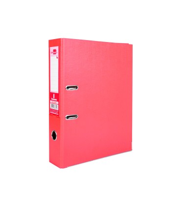 Archivador de palanca liderpapel folio documenta forrado pvc con rado lomo 75mm rojo compresor metalico