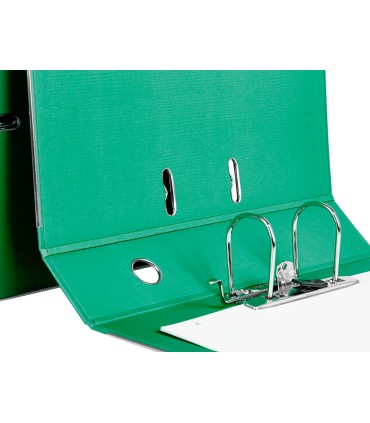 Archivador de palanca liderpapel folio documenta forrado pvc con rado lomo 75mm verde compresor metalico