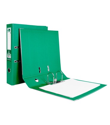 Archivador de palanca liderpapel folio documenta forrado pvc con rado lomo 75mm verde compresor metalico