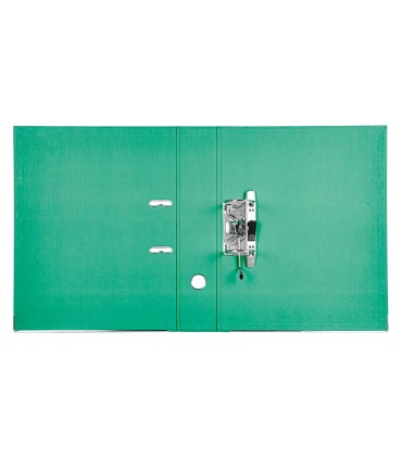 Archivador de palanca liderpapel folio documenta forrado pvc con rado lomo 75mm verde compresor metalico