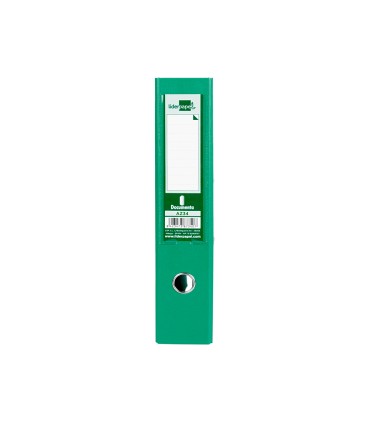 Archivador de palanca liderpapel folio documenta forrado pvc con rado lomo 75mm verde compresor metalico