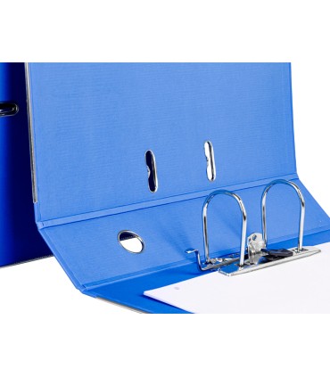 Archivador de palanca liderpapel folio documenta forrado pvc con rado lomo 75mm azul compresor metalico