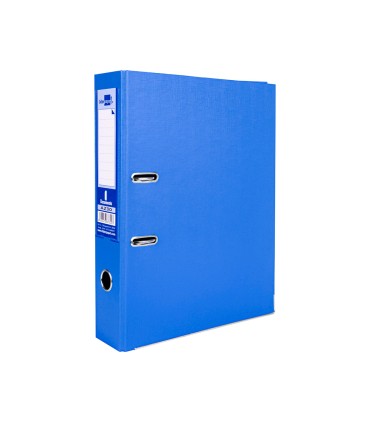 Archivador de palanca liderpapel folio documenta forrado pvc con rado lomo 75mm azul compresor metalico