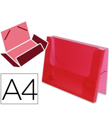 Carpeta liderpapel portadocumentos gomas 36930 polipropileno din a4 rojo translucido lomo 25 mm