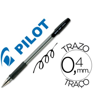 Boligrafo pilot bps gp negro sujecion de caucho tinta base de aceite con capuchon