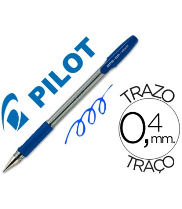 Boligrafo pilot bps gp azul sujecion de caucho tinta base de aceite con capuchon