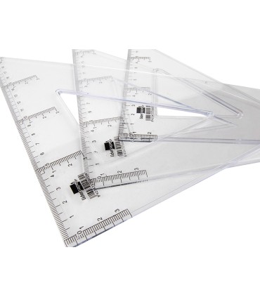 Escuadra liderpapel 30 cm plastico cristal