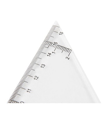 Escuadra liderpapel 25 cm plastico cristal