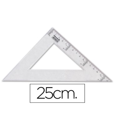 Escuadra liderpapel 25 cm plastico cristal