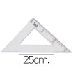 Escuadra liderpapel 25 cm plastico cristal